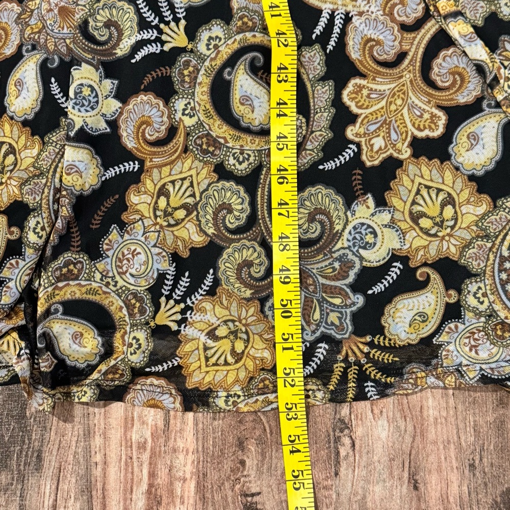 Black & Gold Paisley Faux Wrap Maxi Dress - Picture 6 of 9